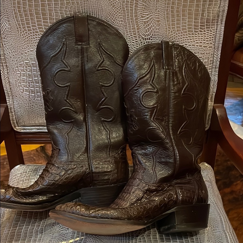 Amazonas Dark Brown Leather Cowboy Boots